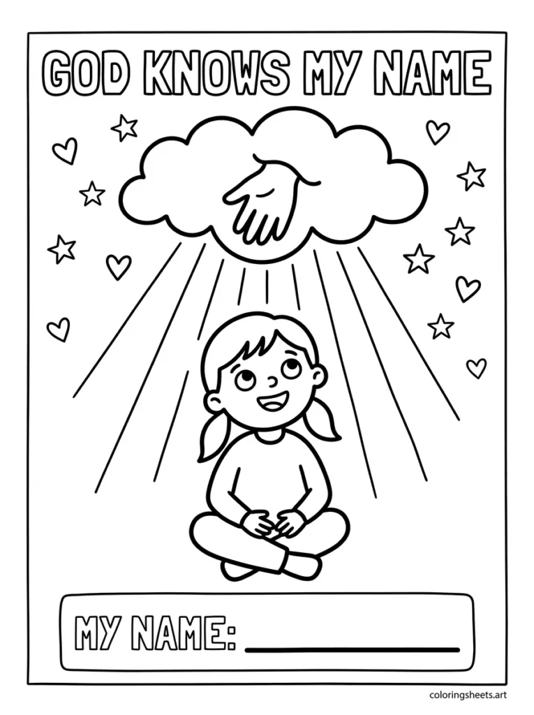 God knows my name preschool Bible coloring page For kids Isaiah 43