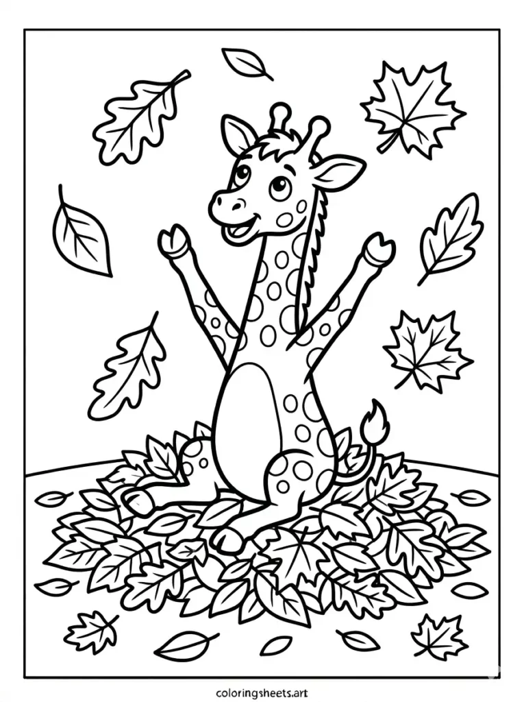 Christmas giraffe decorating a tree holiday giraffe coloring page for kids
