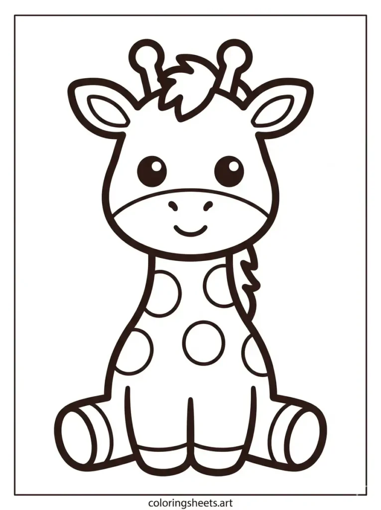 Cute giraffe head peeking close up free printable giraffe coloring sheets for kids