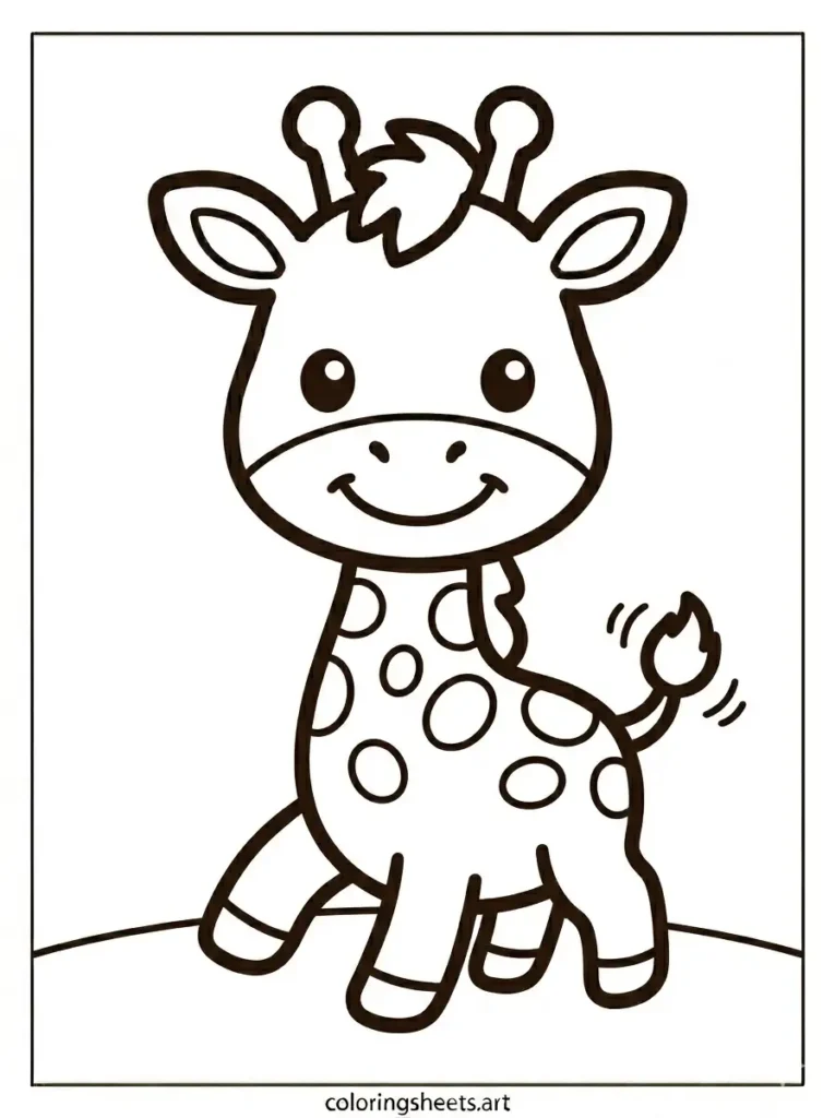 Mother and baby giraffe cuddling free printable giraffe coloring sheets for kids