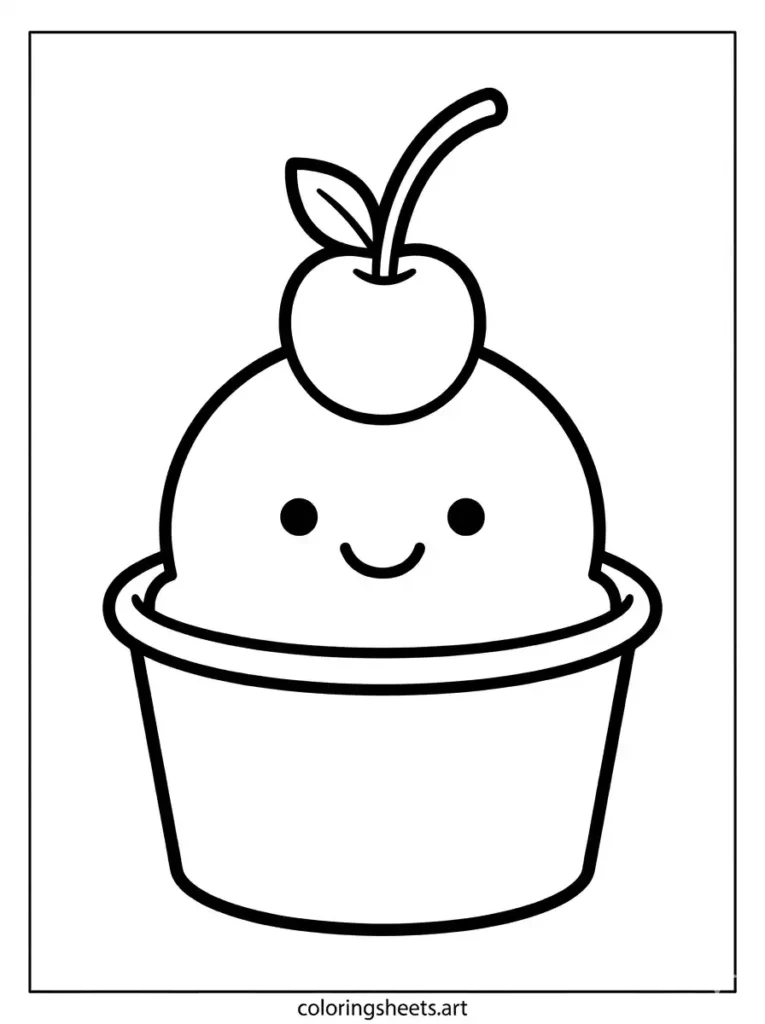 Simple ice cream printable pdf cup design for toddlers