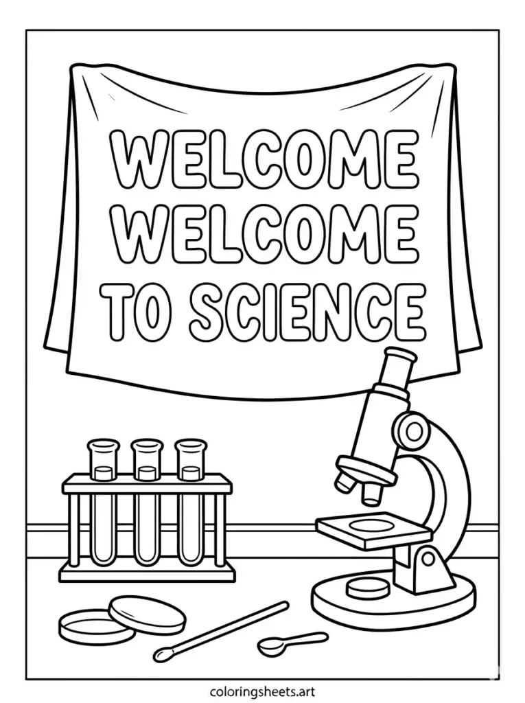 Science lab welcome welcome back to school coloring pages free printable for kids
