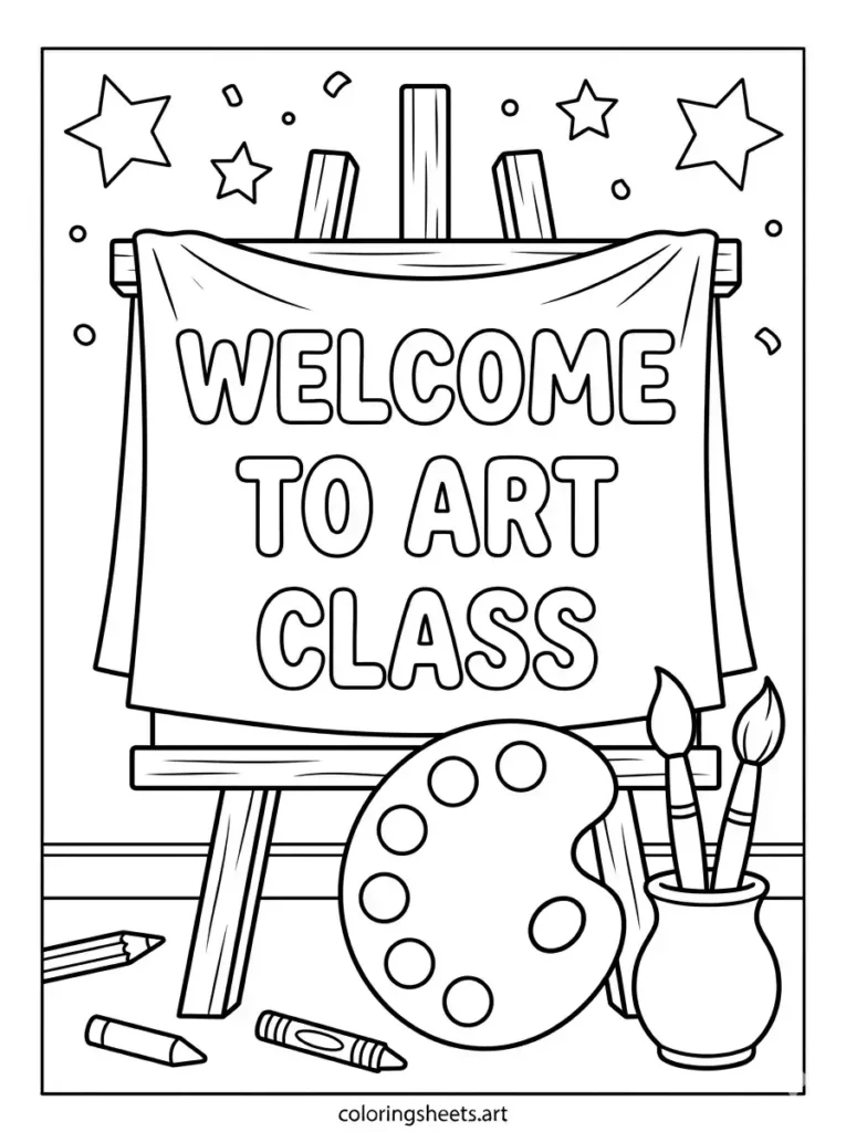 Art room welcome welcome back to school coloring sheets for kids free printable