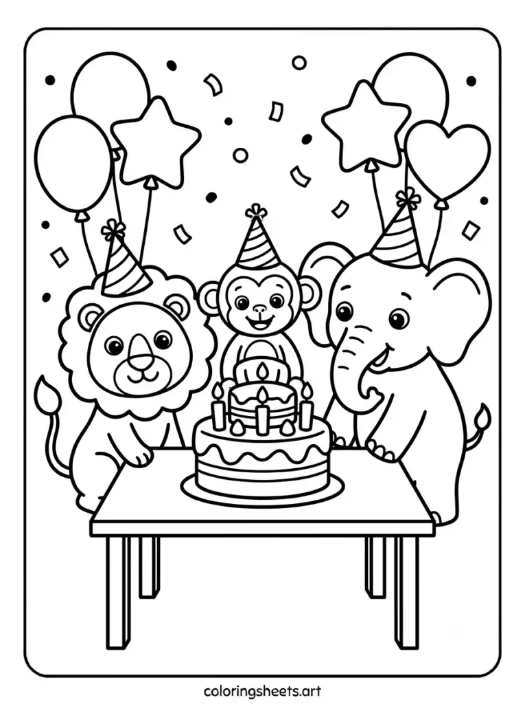 Free printable zoo animals coloring pages birthday party at zoo for kids