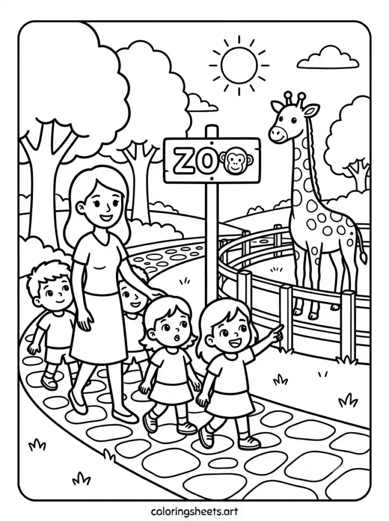 Zoo animals coloring pages children on zoo field trip printable for kids